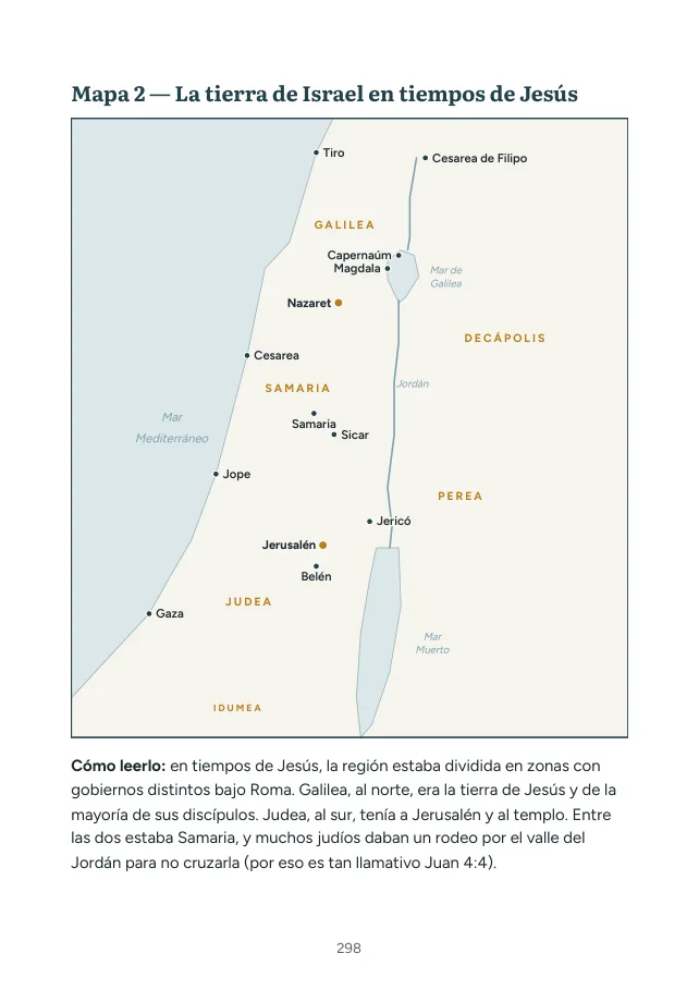 Mapa de la tierra de Israel en tiempos de Jesús